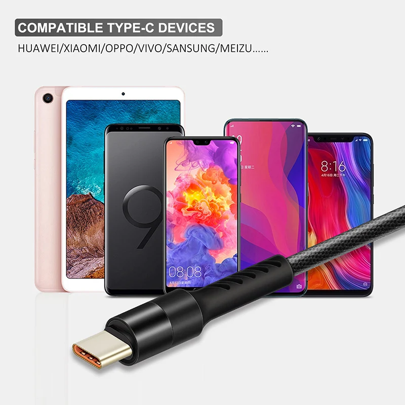 Кабель USB C кабель type C кабель для мобильного телефона Быстрая зарядка телефонный кабель для samsung S9 huawei P10 nintendo Oneplus 5 черный C245