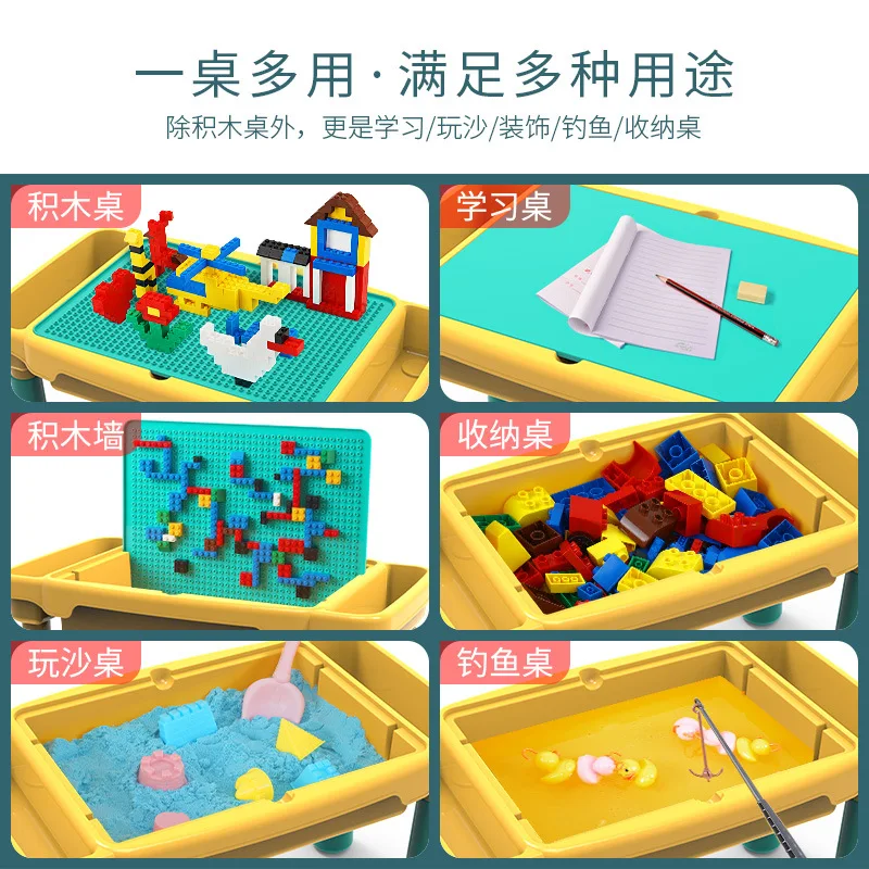 Набор строительных блоков стол с табуретом детская сборная игрушка совместим