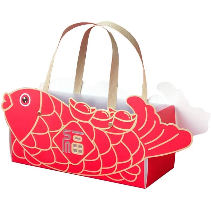 Красная бумажная упаковочная коробка для торта мультяшная коровья печенья