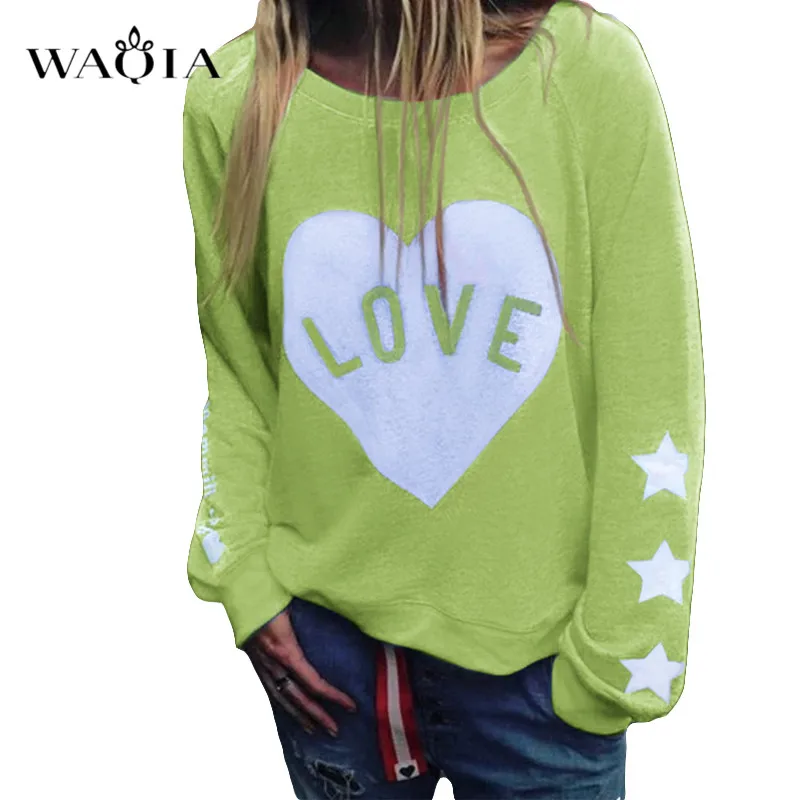 Женская толстовка и размера плюс повседневные пуловеры с принтом в виде сердечек