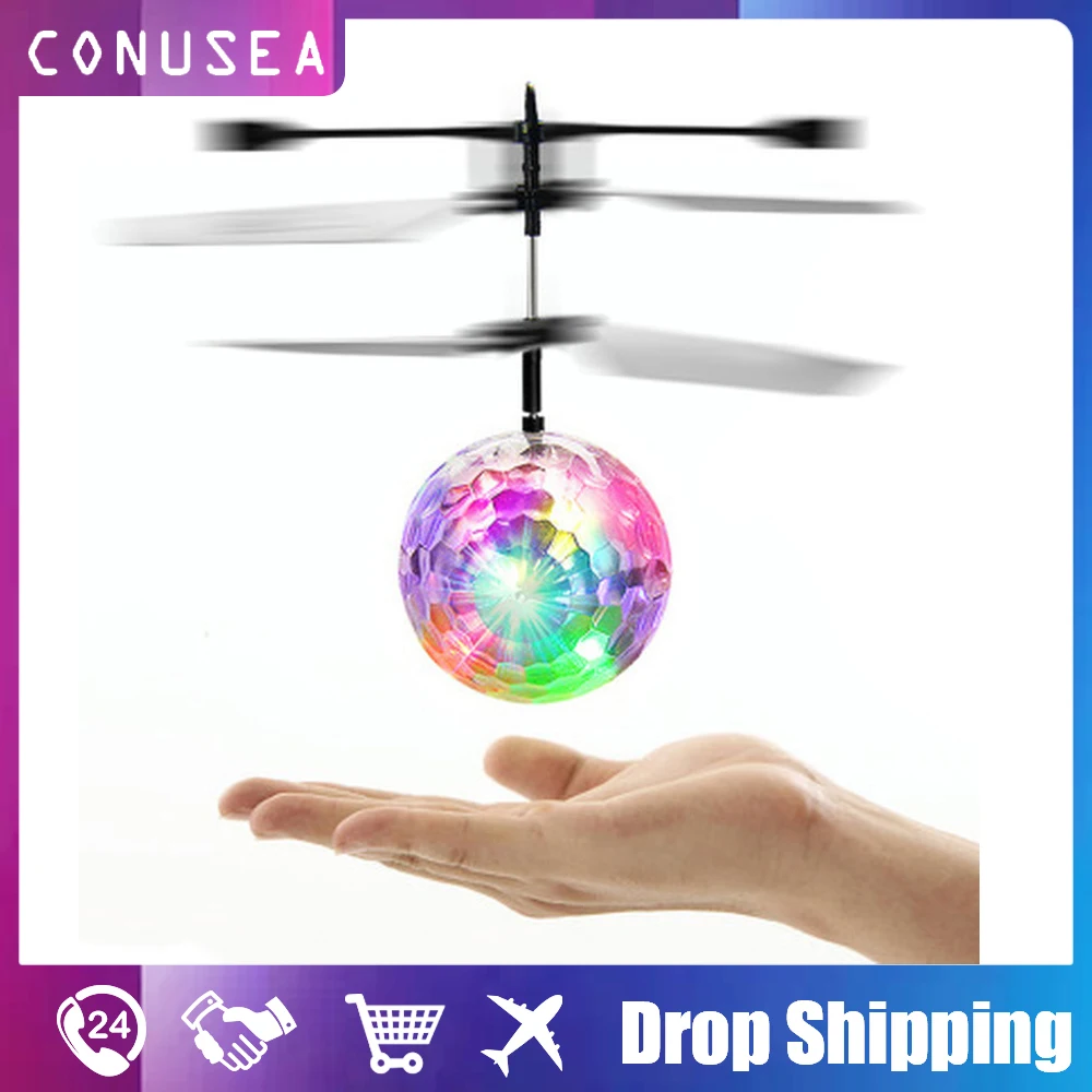 Летающий шар светодиодный НЛО Мини-Дрон детский летающий электронный инфракрасный индукционный самолет игрушки с дистанционным управлени...
