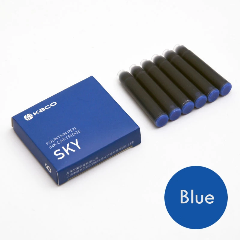 Blue ink cartridge Xiaomi Mijia Kaco BRIO авторучка Цельнометаллический корпус ручки два способа орошения чернил оснащен Шмидтом поглотитель чернил - Цвет: Blue ink cartridge