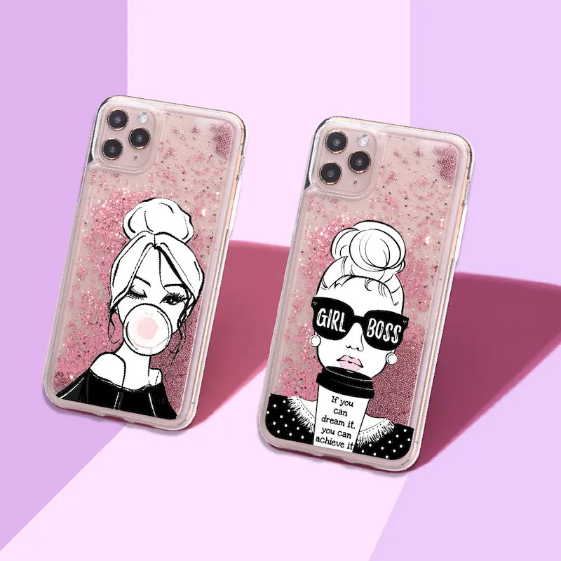 Стильный Стеклянный блестящий чехол для телефона с изображением кофейной чашки