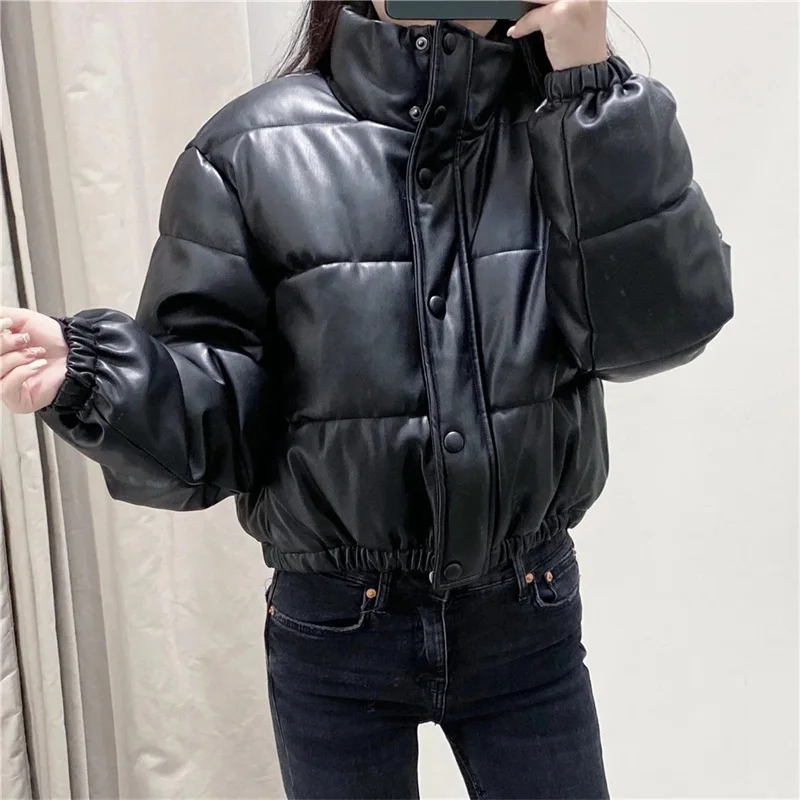 New Imitation Deerskin Loose Winter Jacket Women Short Black Coat Down Cotton Waterproof Windproof Casual Outdoor Female Parker