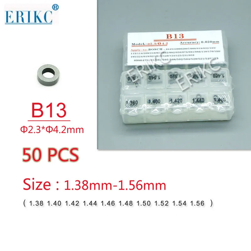 

50 шт., топливный инжектор ERIKC, размер B13, 1,40-1,58 мм