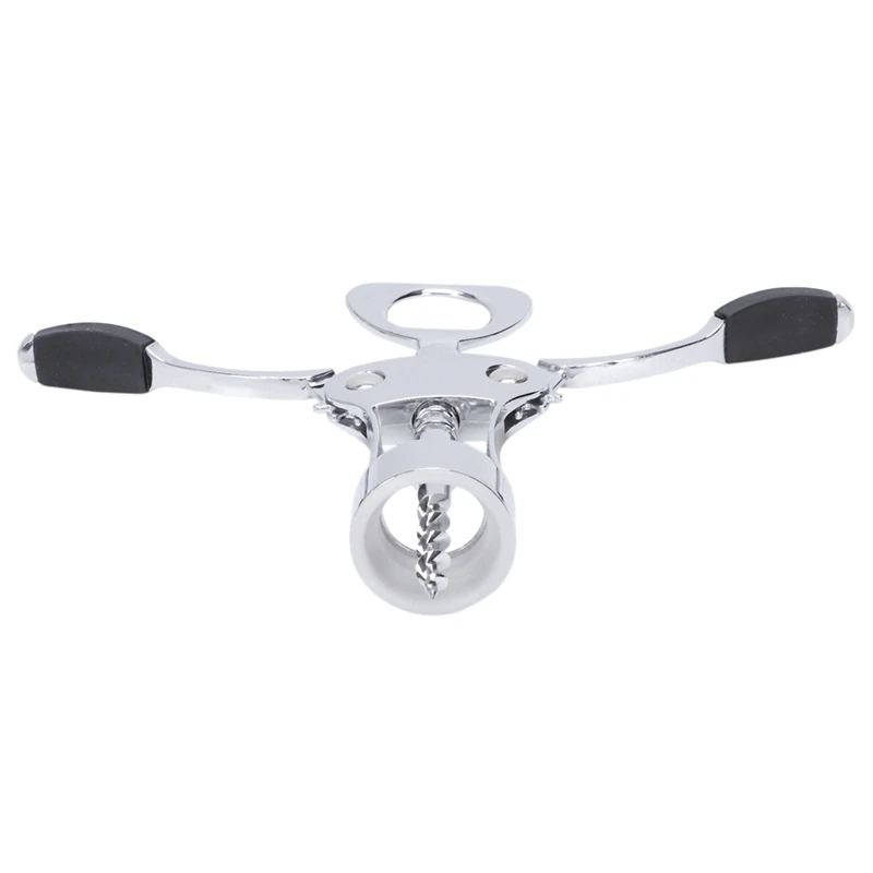 

Home Kitchen Ware Winged Cork Screw Bottle Opener Silver Tone