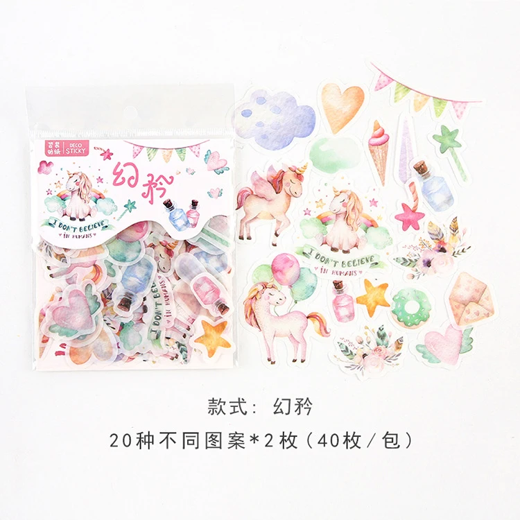3 40 шт./упак. Kawaii Детские декоративные наклейки, дневник наклейки животных Скрапбукинг Бумага милые канцелярские принадлежности альбом для вырезок расходные материалы - Цвет: 3