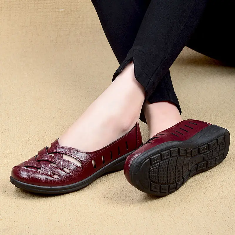 

Fashion Breathable leather flats female summer casual shoes for women Moccasins fashion loafers