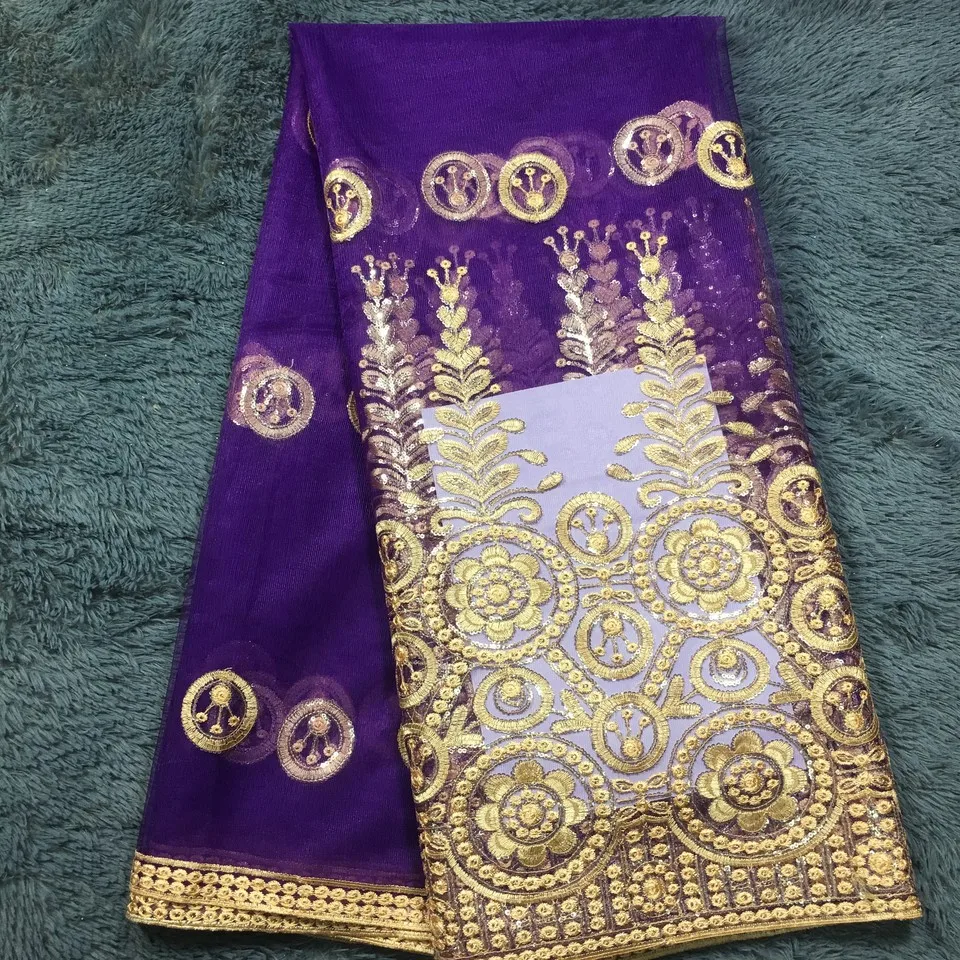 Высокое качество африканская кружевная ткань s Orange хороший французский чистая