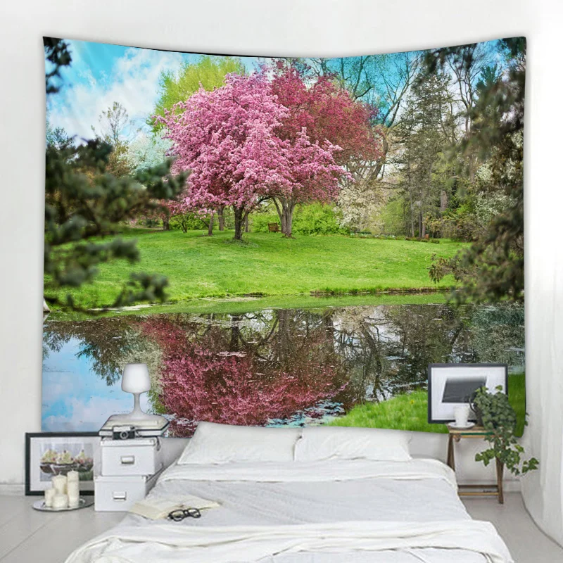 

Beautiful big tree by the lake hippie wall hanging living room bedroom home decoration tapestry various sizes