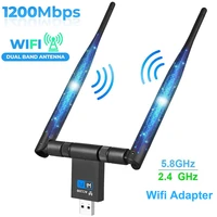 600m wireless usb wifi adapter network card wifi receiver 2 4g5 8g dual band antenna computer network lan card 1200m high speed