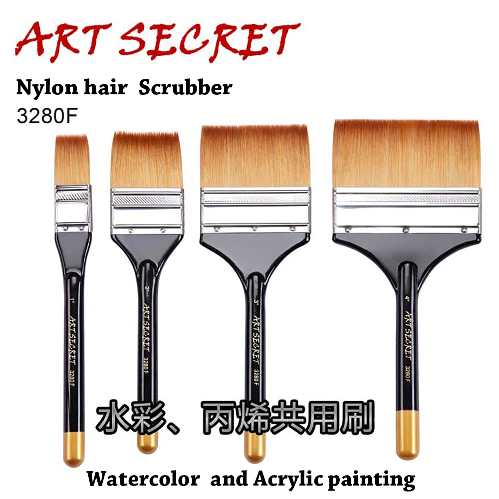 ArtSecret 3280F Multi-Function Watercolor Acrylic Art Painting Brush Korea Importing Synthetic Hair Brass Ferrule Wooden Handle