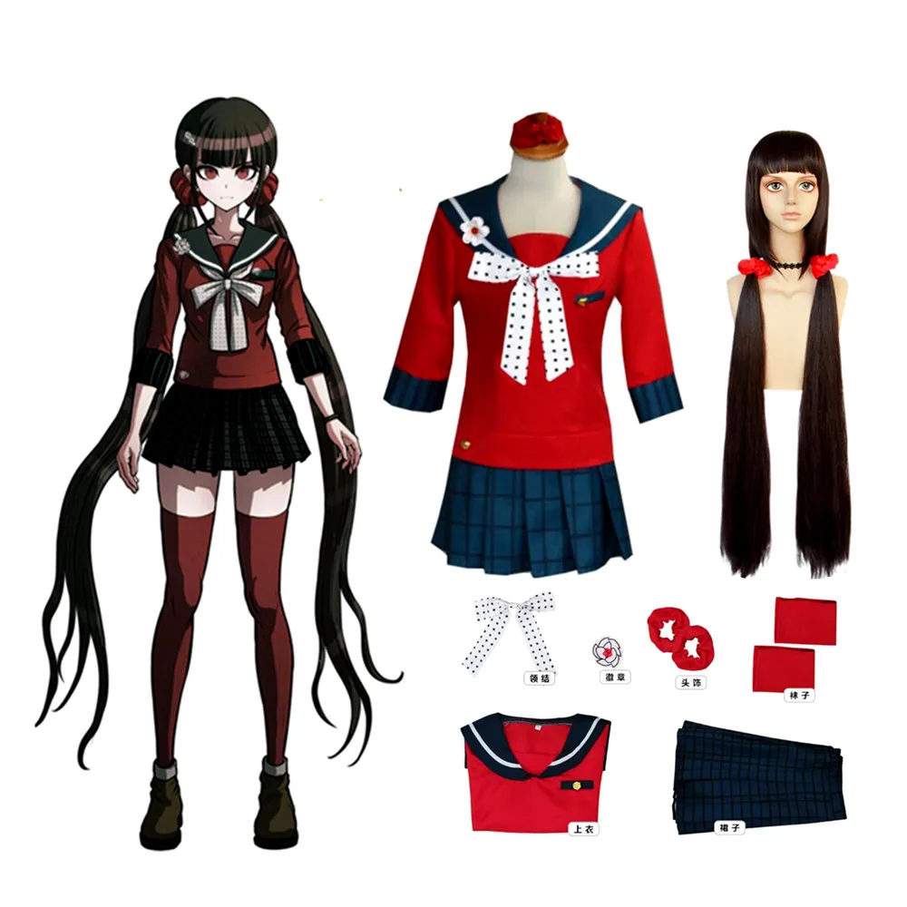 

Anime Danganronpa Harukawa Maki School Girls Uniform Wig Cosplay Costumes