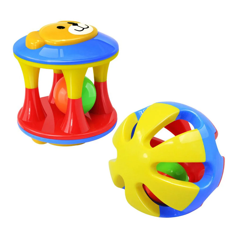 

2pcs Baby Rattle Toys Handbells Shake Grab Rattle Rolling Educational for Infant Newborn Toddler (Colorful)