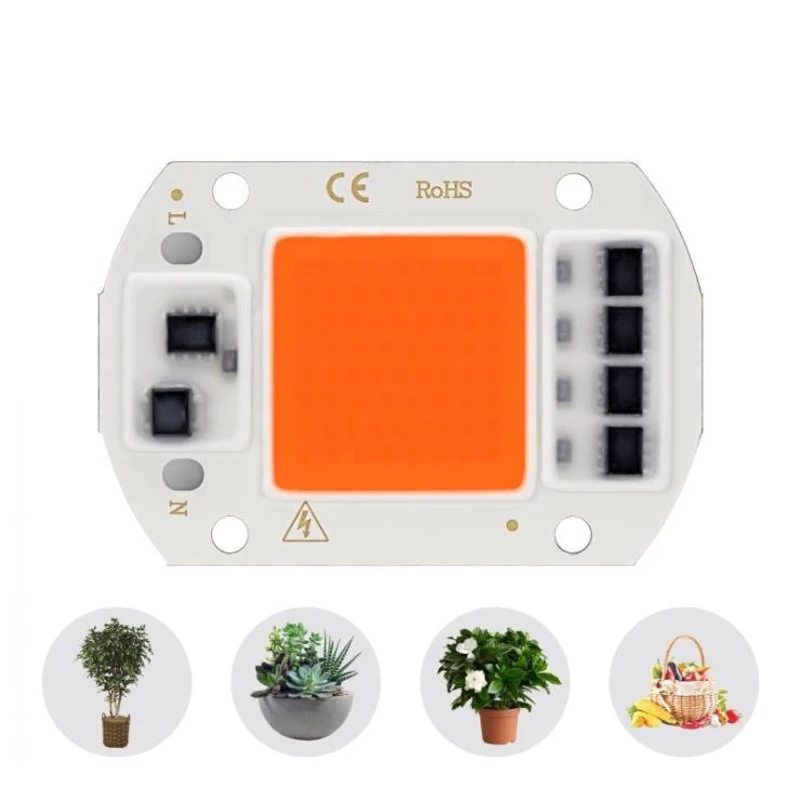 10 шт. полный спектр светодиодный Фито лампа 20W 30W 50W AC220V высокое Мощность COB Чип