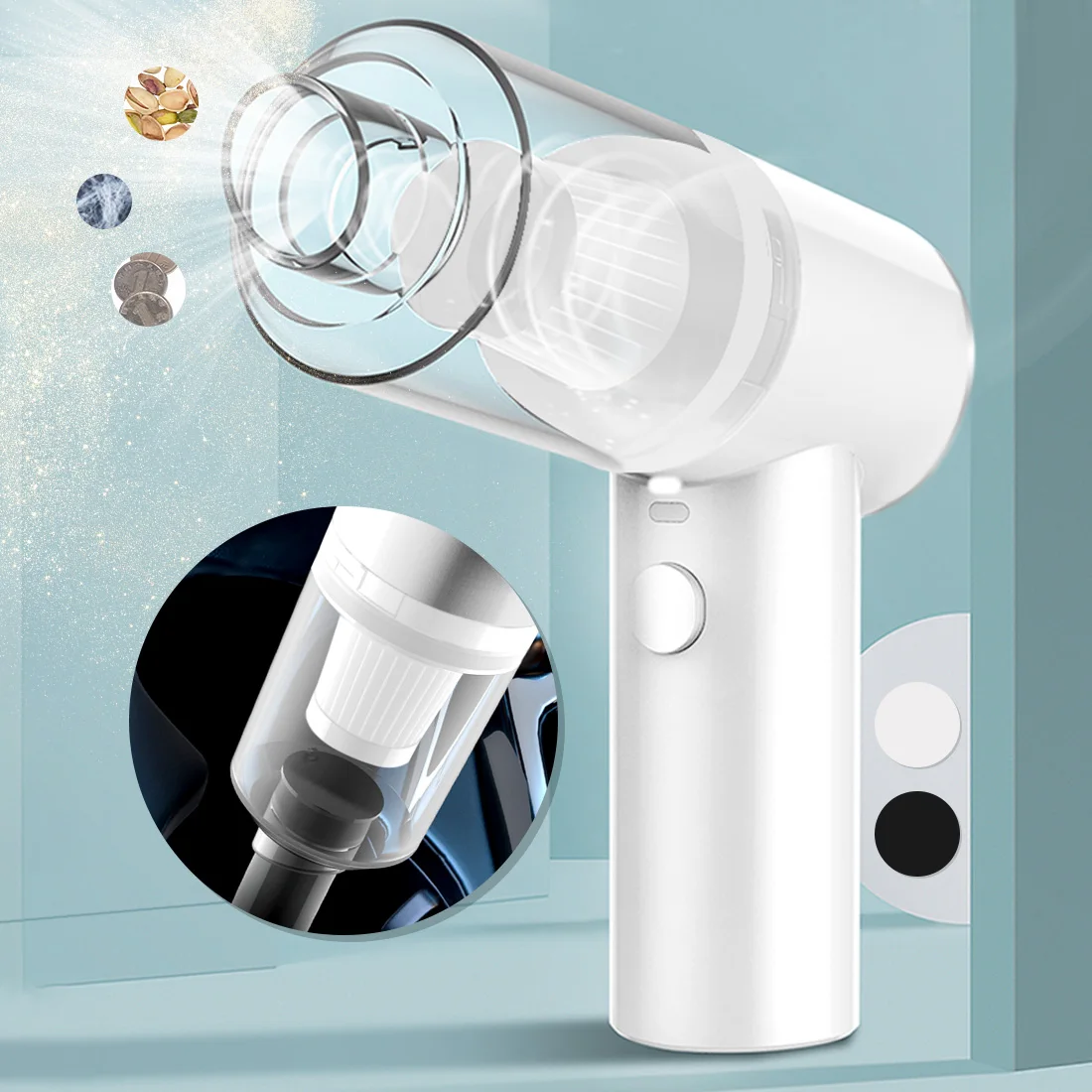 

Wireless/wired 4500pa/5000pa Portable Car Vacuum Cleaner Mini Wet/Dry Handheld Auto Cleaner for Car Interior & Home Cleaning