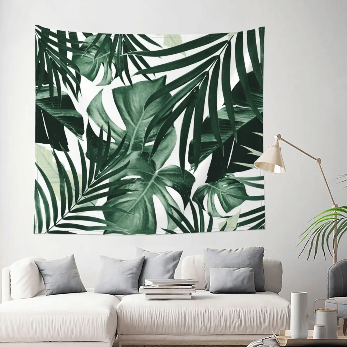 

Tropical Jungle Leaves Pattern Tapestry Hippie Polyester Wall Hanging Plant Room Decor Beach Mat Psychedelic Tapestries