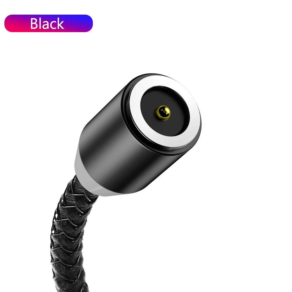Магнитный Micro usb type C кабель для зарядки данных для iPhone 11 Pro XS Max 7 8 samsung Android 3A провод для быстрой зарядки 1 м 2 м USBC type C - Цвет: No Plug Black Cable