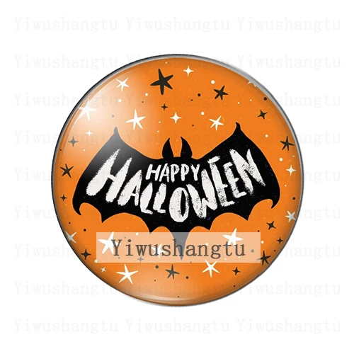 Фотошон для Хэллоуина круглый стеклянный кабошон с плоской задней поверхностью