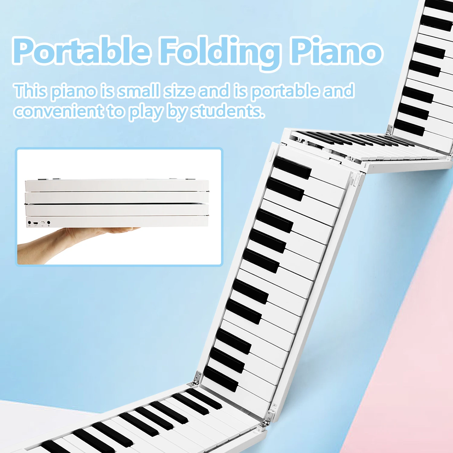 

88 K-eys Foldable Piano Digital Piano Portable Electronic Keyboard Piano for Piano Student Musical Instrument