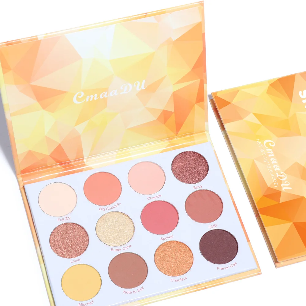 

12 Color Eyeshadow Makeup Gloss Matte Metallic Luminous Glitter Sexy Women Eyeshadow Palette CmaaDu