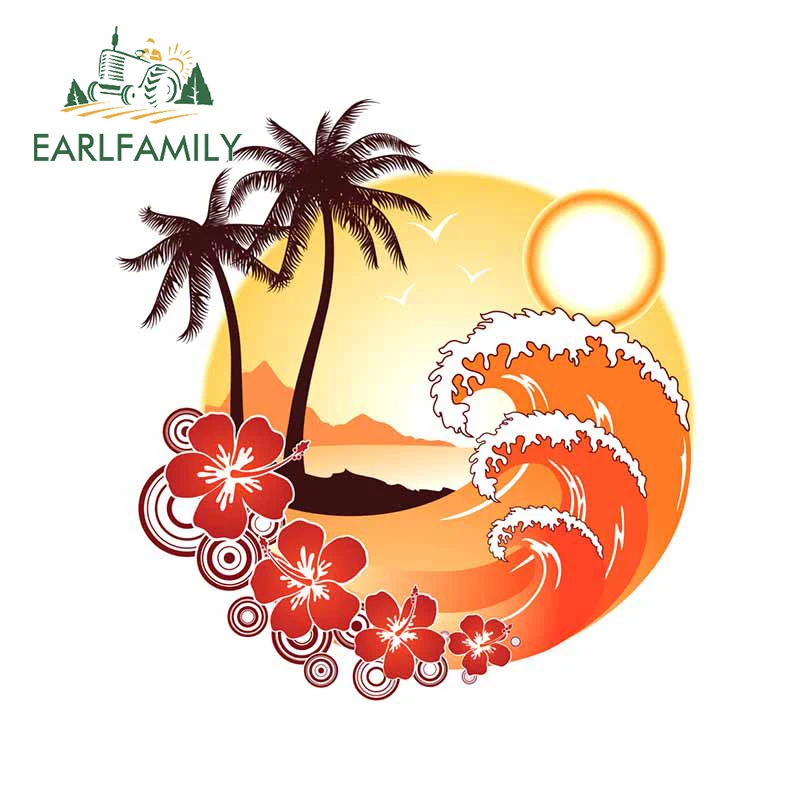 

EARLFAMILY 13cm x 12.4cm for Kauai Hawaii Car Stickers Windows Windshield Laotop Decal Cartoon Motorcycle Anime Car Assessoires