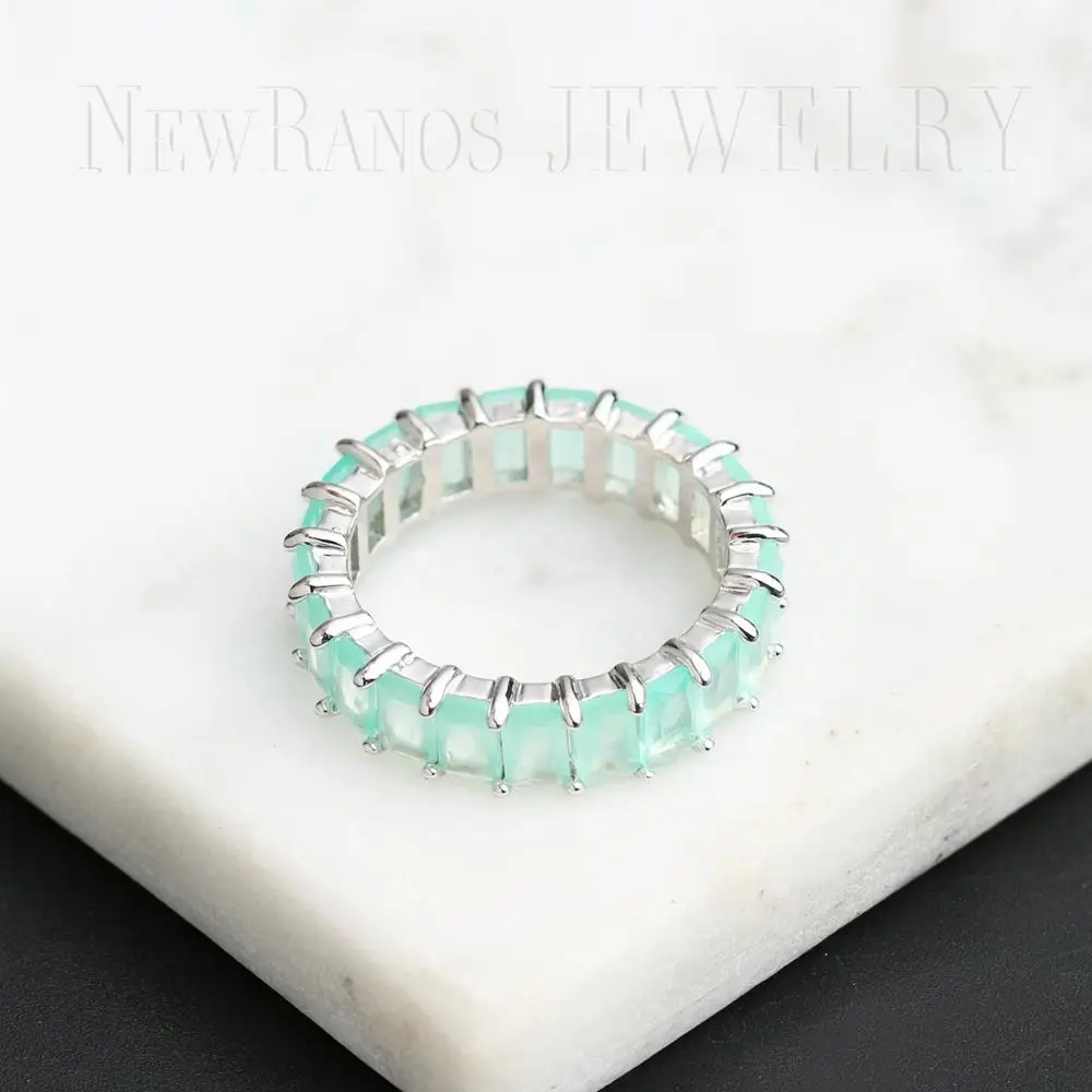 Newranos женское кольцо турмалин Цвет Педра Геометрические Квадратные натуральные