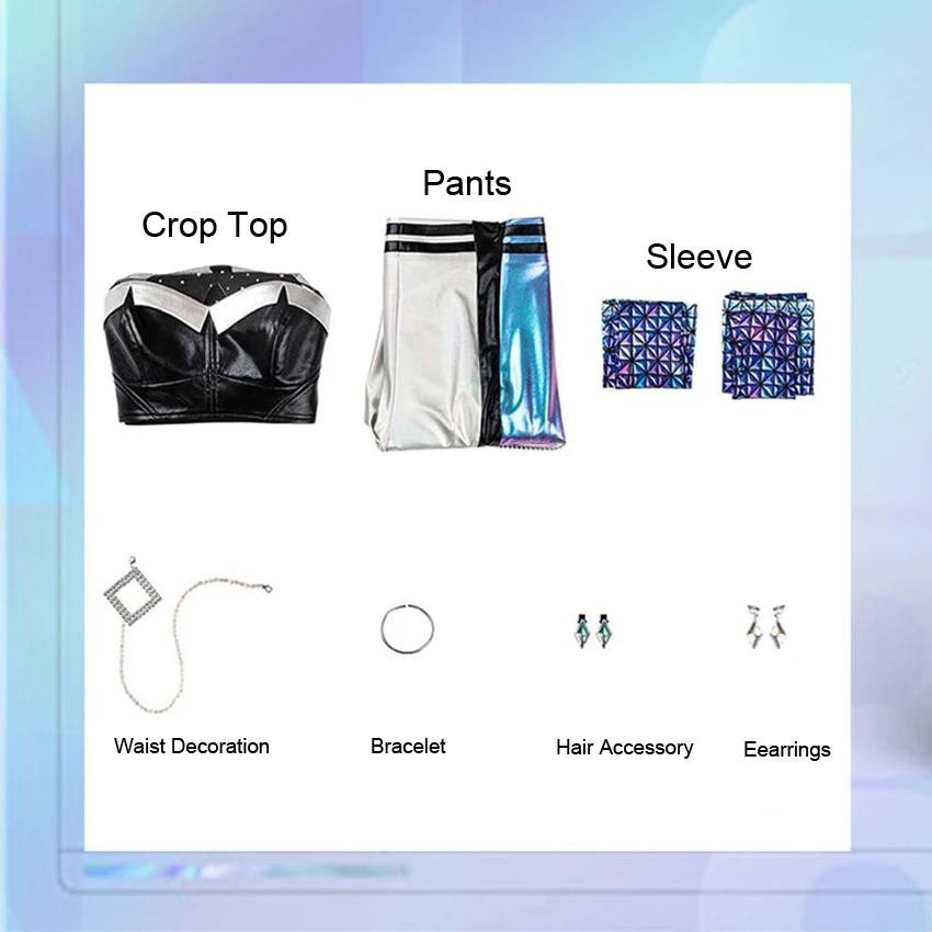 

2021LOL Cos Clothing S10 Finals Playing Song Clothing KDA Women's Team KaiSa Cosplay Costume Sexy Outfit Halloween Costume Anime