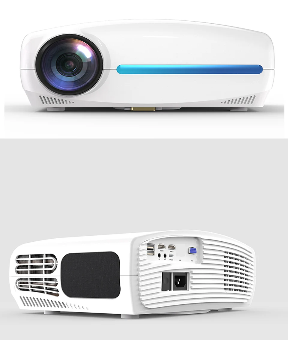 WZATCO C2 4K Full HD 1080P светодиодный проектор Android 9,0 Wifi умный домашний кинотеатр Видеопроектор с цифровой коррекцией трапецеидального камня