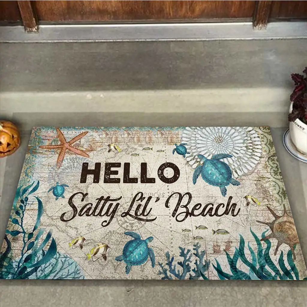 

Hello Sunshine - Sunflower Coir Pattern Print Doormat 3D All Ove Printed Non Slip Door Floor Mats Decor Porch Doormat