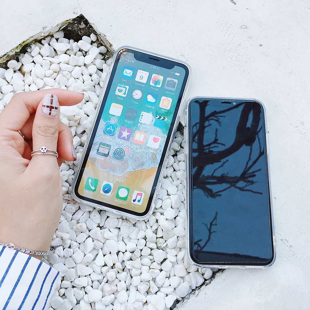 Для IPhone 11proMAX XS Max XR прозрачный мягкий чехол для телефона милый белый медведь 7 8 6s