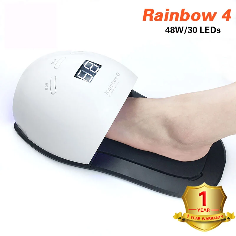 Rainbow 4-48W Брендовая Сушилка для ногтей 72 Вт/48 Вт Светодиодная УФ-лампа для ногтей пылесос для ногтей 110 В-240 в пылесос пылесборник для всасывания пыли - Цвет: Rainbow 4-48W