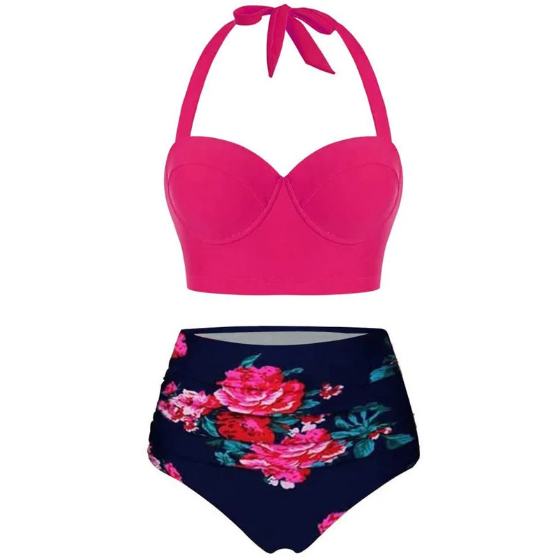 

High waisted Swimsuit NEW Bikini Swimsuit Large sexy sunflower print split