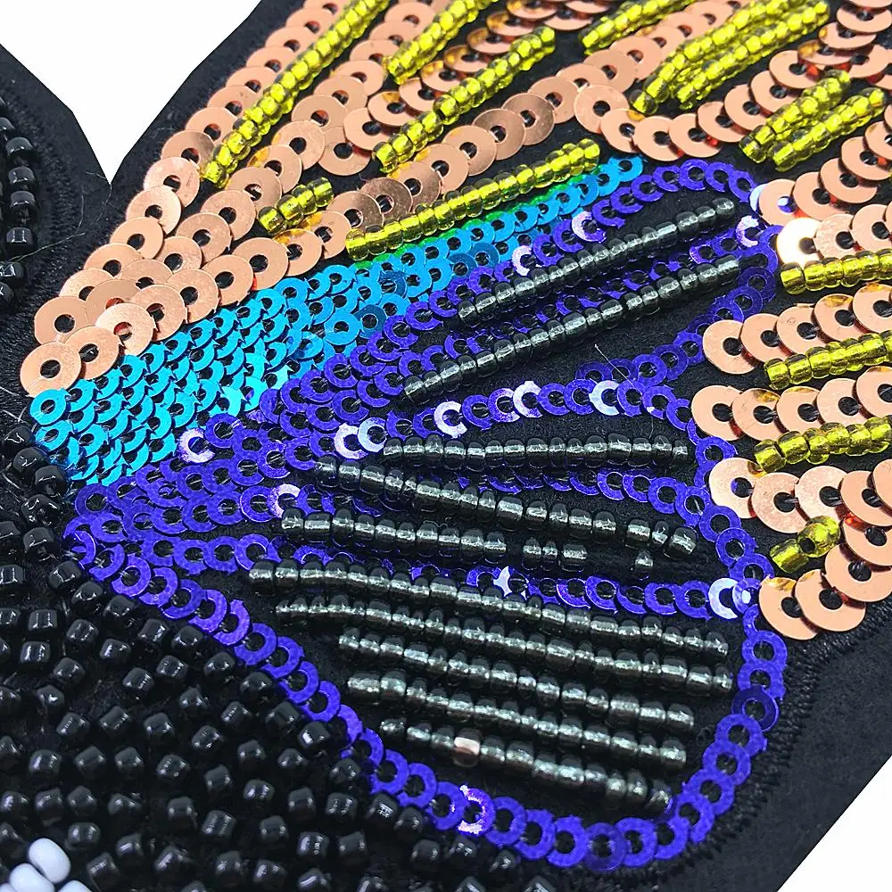 Вышитая бисером пчела патч большое насекомое аппликация блесток пчелы нашивки для одежды Аппликации Parches Bordados 14x30 см AC1171