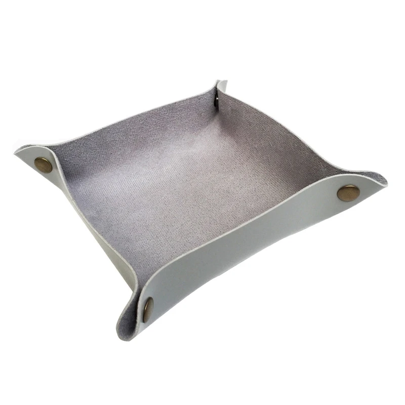 Grey L 25 x 25cm Лотки для хранения квадратный лоток для ювелирных изделий телефон ключ кошелек монета Настольный ящик для хранения мелочи корзины украшение стола - Цвет: Grey L 25 x 25cm