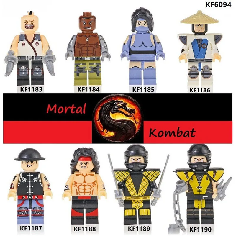 Строительные блоки кирпичи Mortal Kombat Baraka Jax Kitana Raiden Kung Lao Liu Kang Scorpion фигурки игрушки