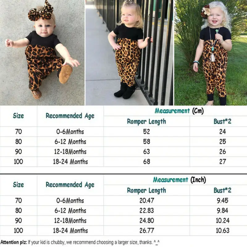 

2020 New Cute Newborn Toddler Infant Baby Girl Boys Leopard Romper Jumpsuit Harem Pants Short Sleeve Sunsuit Outfits Clothes