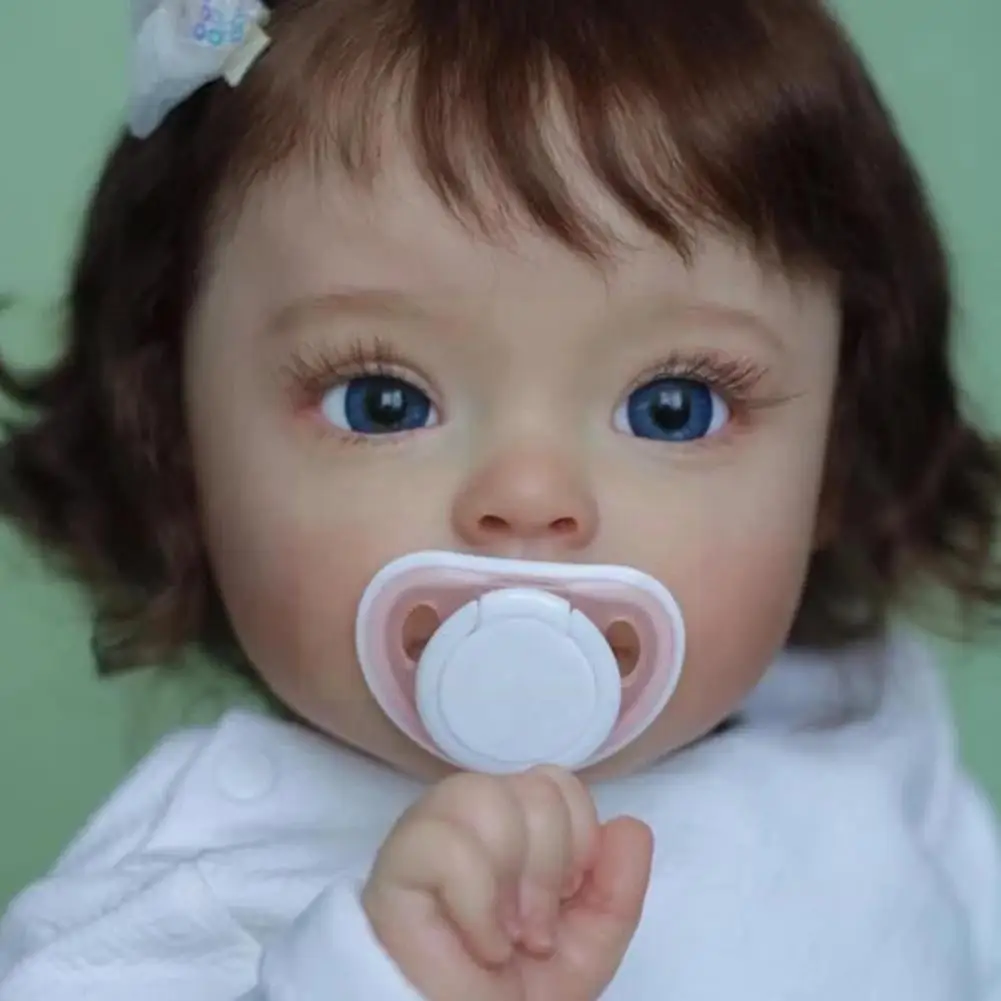 

60 см Высококачественная кукла-новорожденный размер Ручная роспись детали ручная завязка 3d ребон картина кожа маленькая коричневая детская...