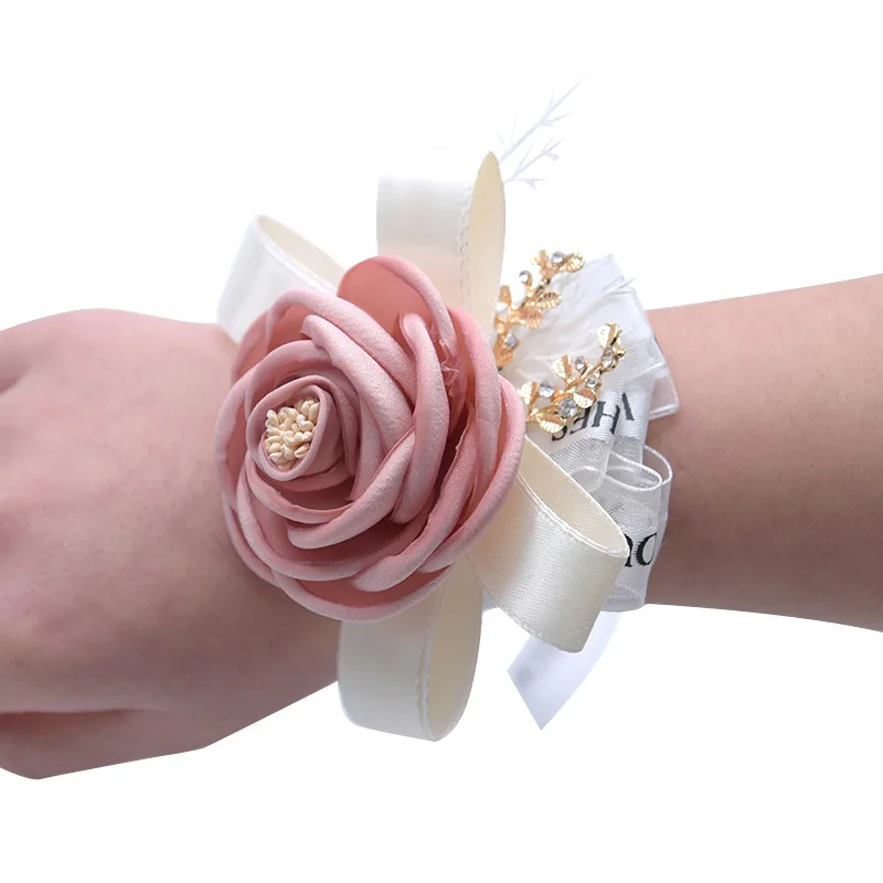 

1pcs Realistic Wrist Rose Ornament Bridal Hand Decorative Flower Bride Wedding Bouquet