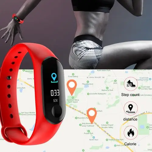 M3 смарт-Браслет фитнес-трекер пульсометр Монитор артериального давления Браслет