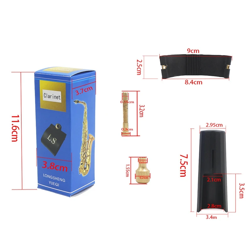 Bb Clarinet Leather Ligature Fastener with Plastic Cap for Sax Mouthpiece Woodwind Parts Accessories(Retail Package) | Спорт и