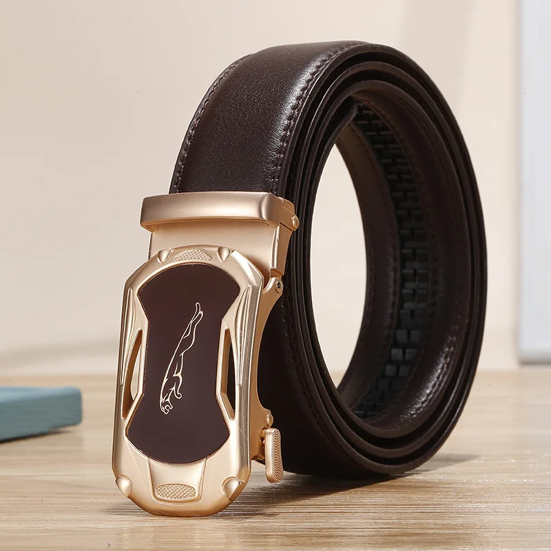 

2021 Male Black Belt Male Genuine Leather Belt Strap Belts for Men Top Quality Automatic Buckle Belts 3.5 Cm Wide