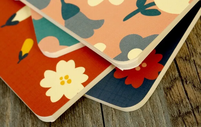 4pack vintage flowers series soft copybook notebook paper pad marker pocket memo book for school and office supplies | Канцтовары для