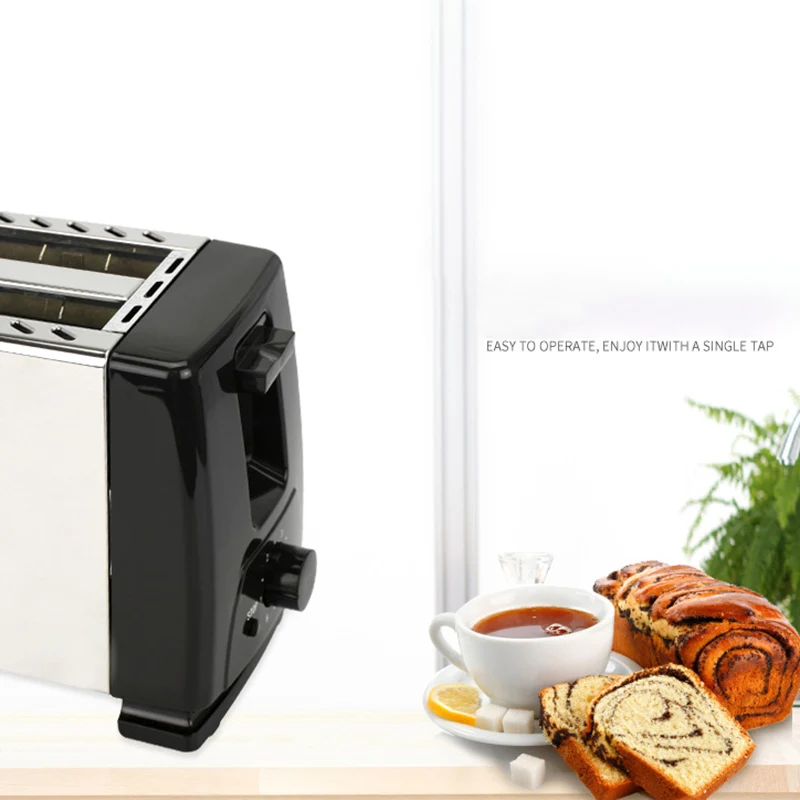 

Automatic Toaster, Toaster With 2X Wide Width Slits For Up To 4X Discs, 6X Silk Steps With Hot Roll For Croissants, Bagels, Euro