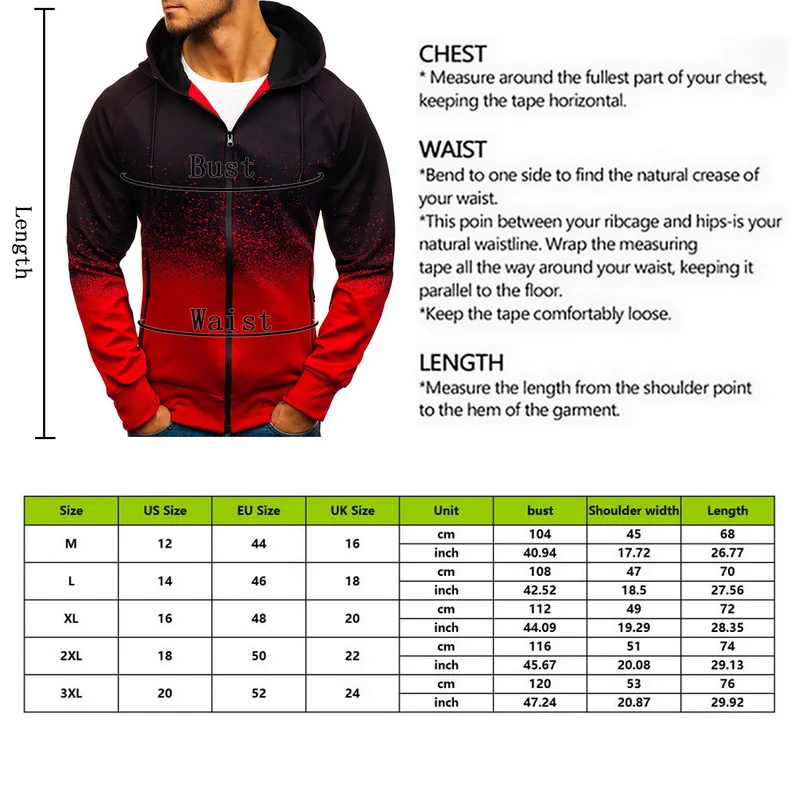 

Men's Casual Hoodies Men 3D Digital Printing Hooded Sweatshirt Coat Mens Hip-Hop ZIP Hoody Sportswear Tracksuit Male Streetwear