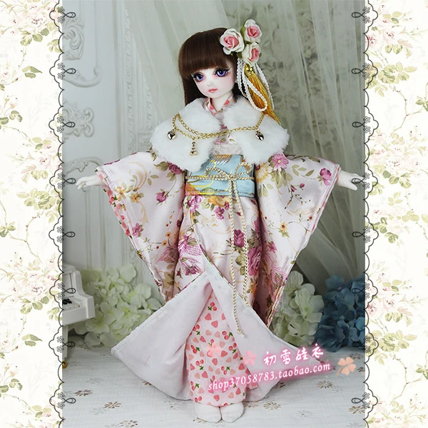 1/4 1/3 BJD Accessories doll clothing Japanese Kimono yukata+handbag+scarf set for BJD/SD,not include doll,shoes,wig and other