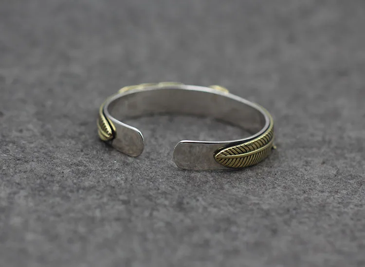 Открытый браслет из стерлингового серебра персонализированный ретро-браслет в