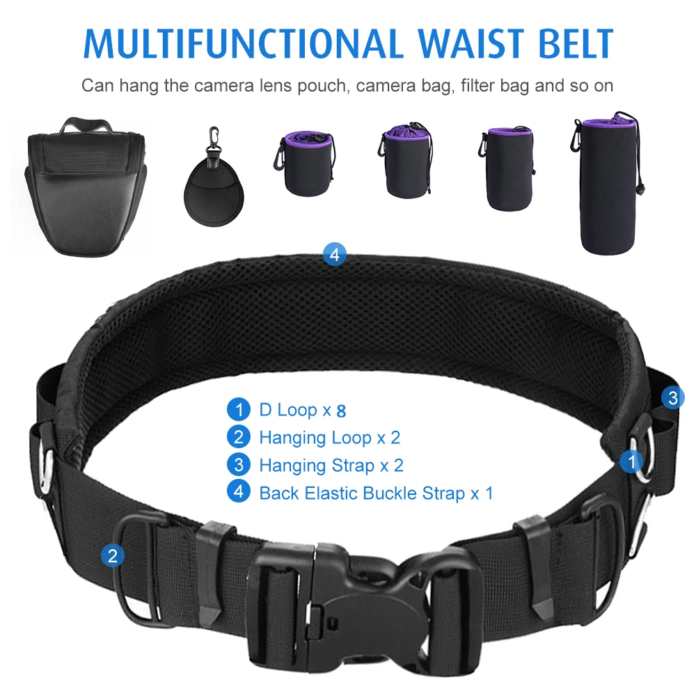 

Outdoor Hunting Waist Belt Adjustable Multifunctional Camera Strap Photography Hanging Buckle Belt Outdoor Accessories