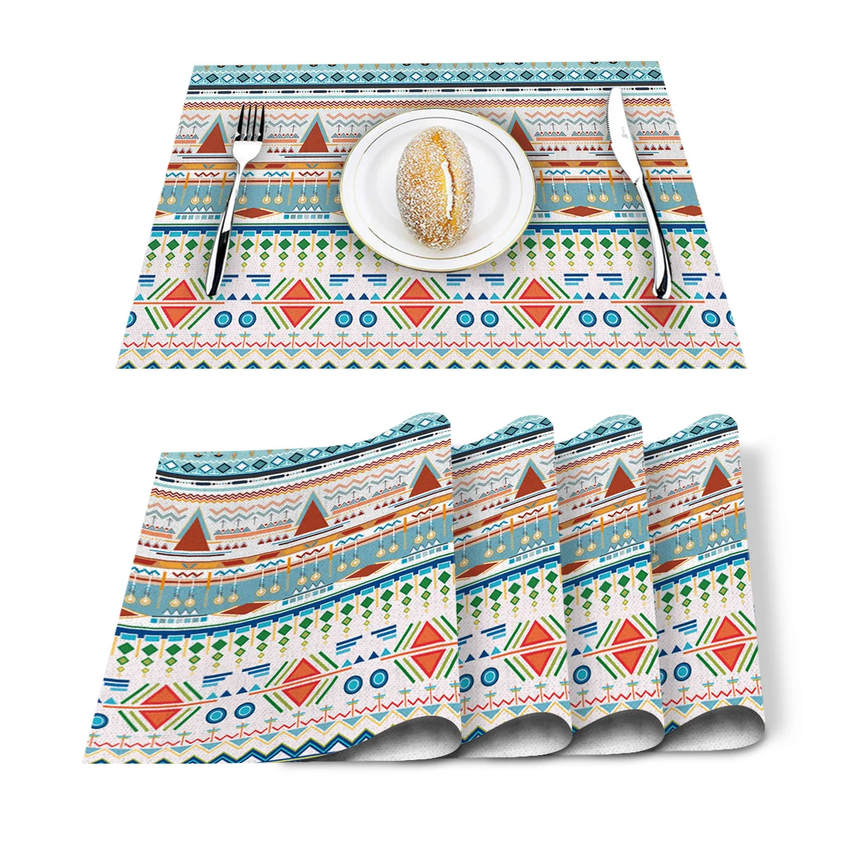 Boho Этнический узор салфетки моющиеся хлопок белье скатерти Коврик Прямоугольник