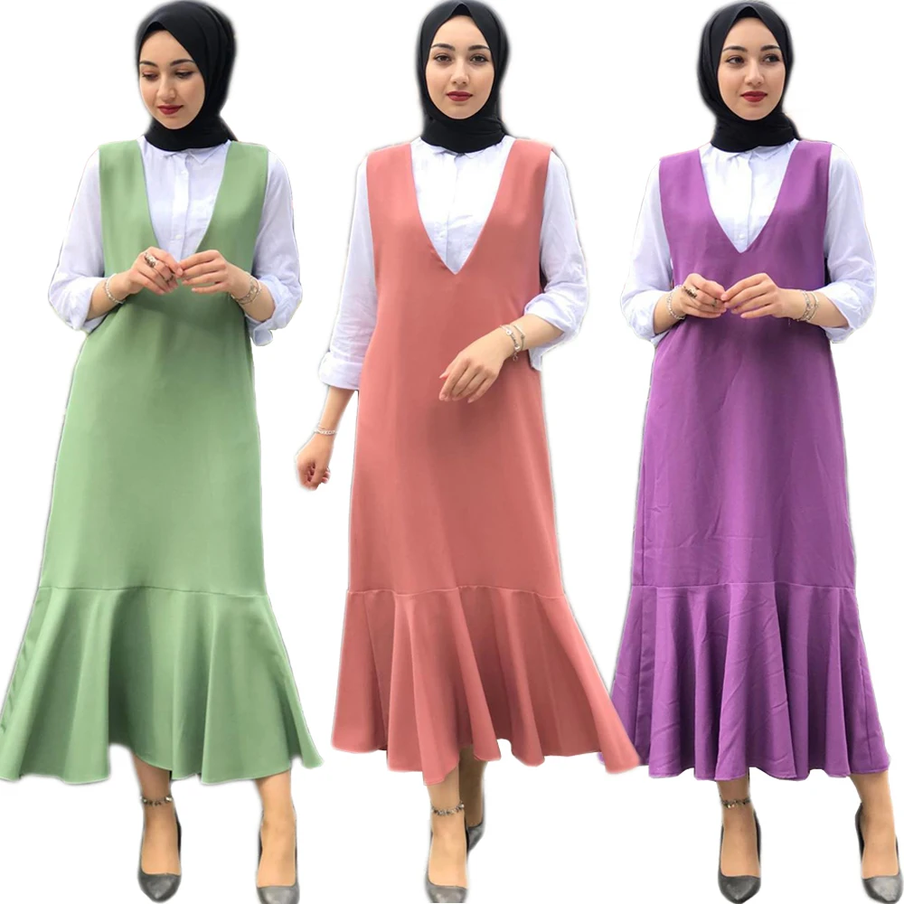Женское длинное платье из двух частей Arab Jilbab, повседневное марокканское платье-кафтан с длинными рукавами в стиле пэчворк для Юго-Восточной...